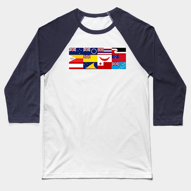 Flags of Polynesia Baseball T-Shirt by OrangeCup